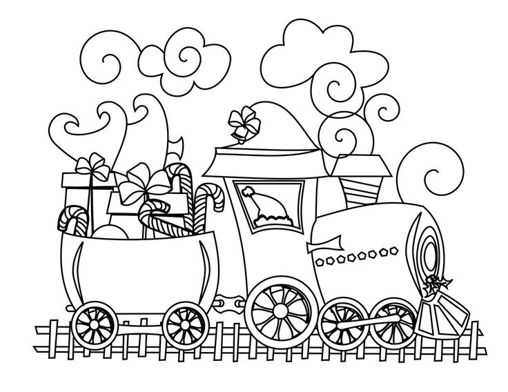 736x568 Christmas Coloring Pages To Print Trains