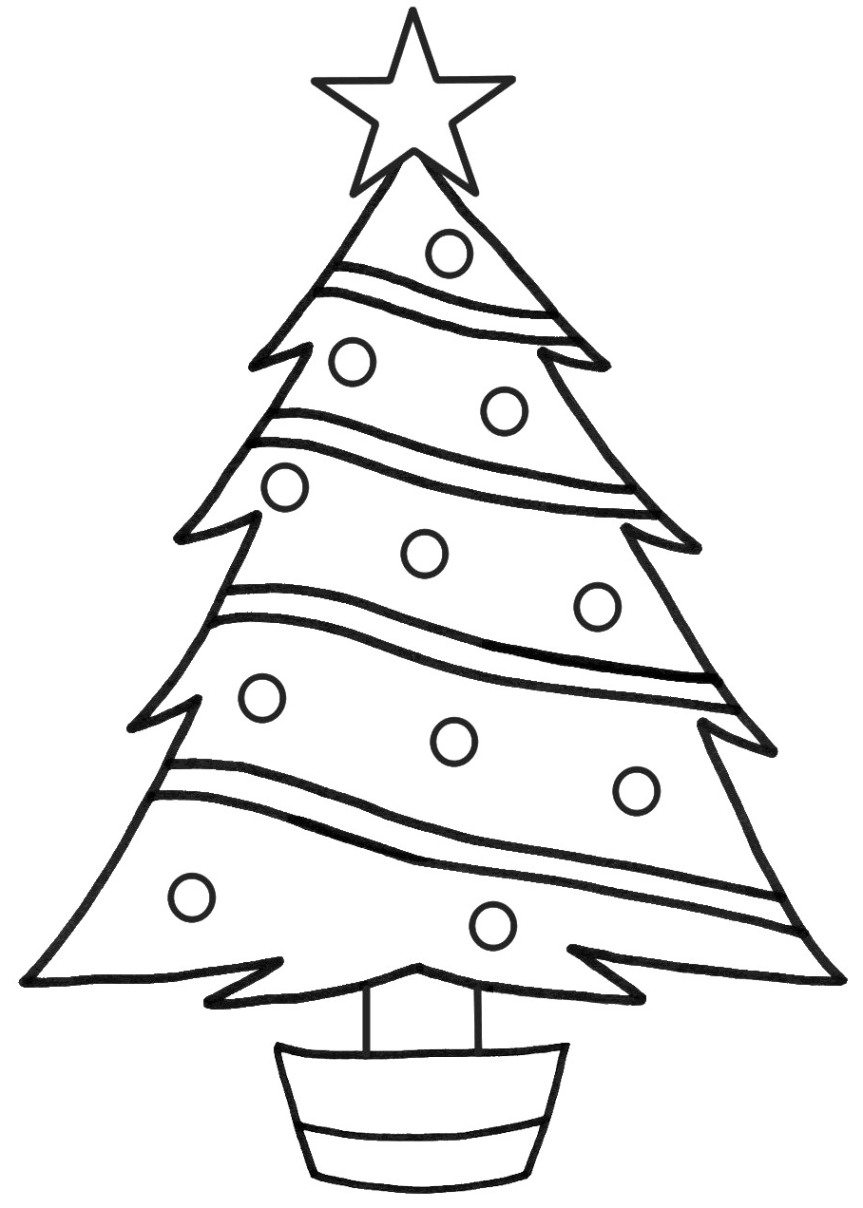 Christmas Tree Coloring Page Free at GetColorings.com | Free printable ...