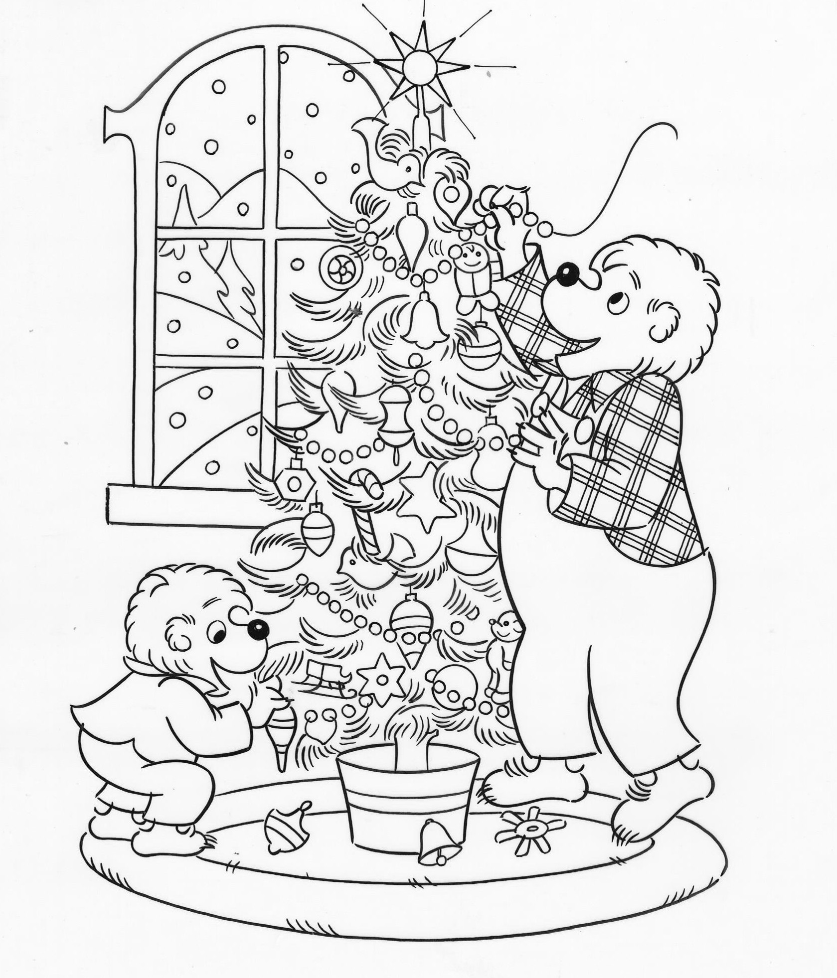 The Berenstain Bears Christmas Tree Coloring Page Free Printable 1679x1963 The Berenstain Bears Christmas Tree Coloring Page Free Printable