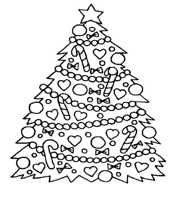 600x672 Christmas Tree Coloring Pages Tree Coloring Pages At Christmas