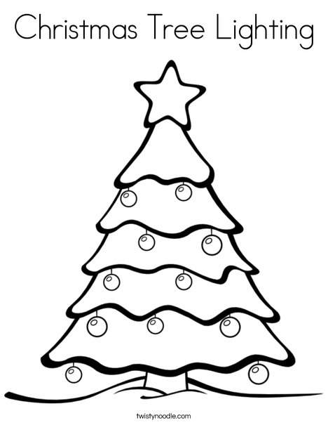Christmas Tree Lighting Coloring Page 468x605 Christmas Tree Lighting Coloring Page