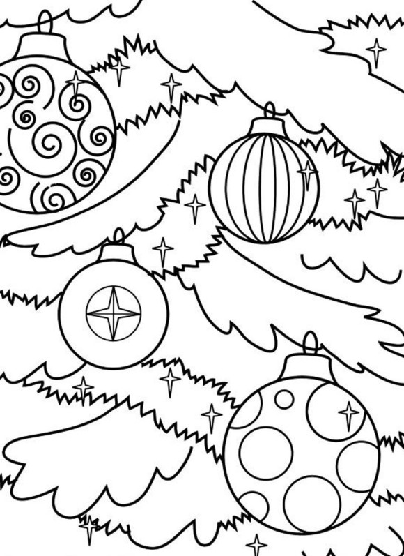 Unique Christmas Tree Ornaments Coloring Pages For Kids Christmas 580x797 Unique Christmas Tree Ornaments Coloring Pages For Kids Christmas