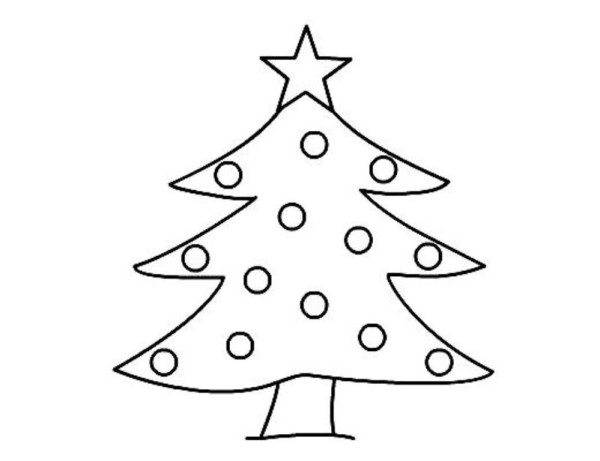 600x461 Kindergarten Christmas Tree Coloring Pages