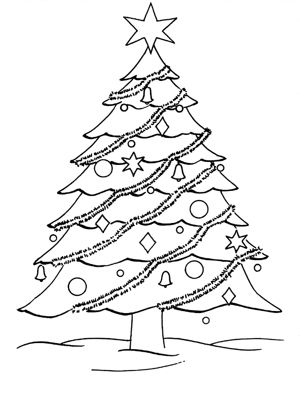 Christmas Tree Drawing For Coloring Christmas Tree 19 Objects 590x776 Christmas Tree Drawing For Coloring Christmas Tree 19 Objects