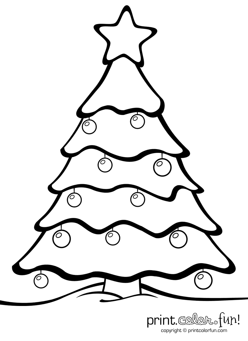 Christmas Tree With Ornaments Print. Color. Fun! Free Printables 800x1100 Christmas Tree With Ornaments Print. Color. Fun! Free Printables