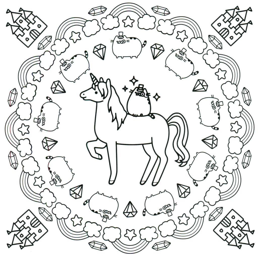 1024x1020 Pusheen Cat Unicorn Coloring Pages Christmas Pdf Halloween