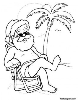 264x338 Christmas Santa Is On Vacation Coloring Pages