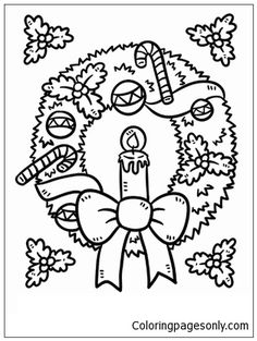 236x313 Christmas Wreath Coloring Sheet For Kids Holidays