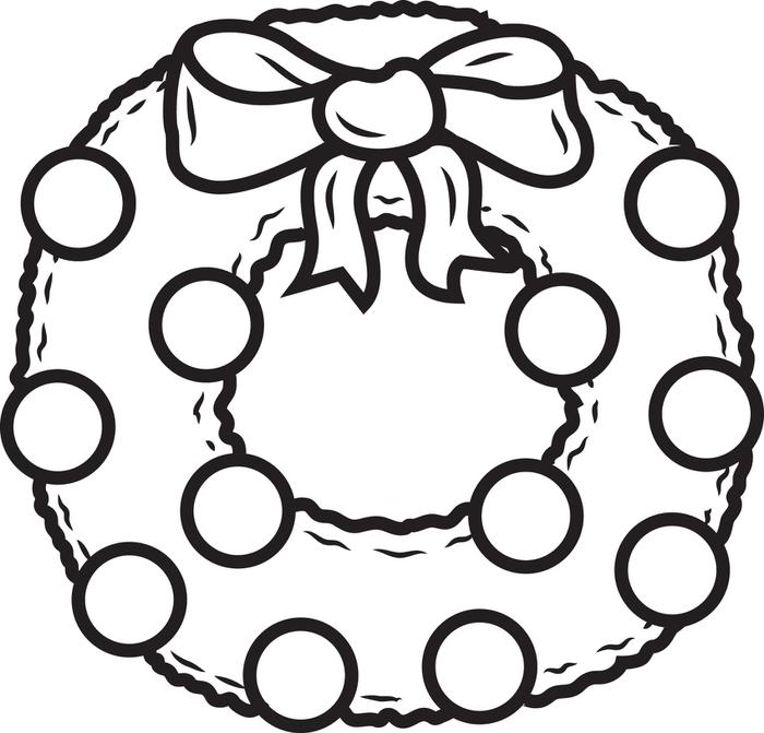 700x671 Christmas Wreath Coloring Pages Free Printable Christmas Wreath