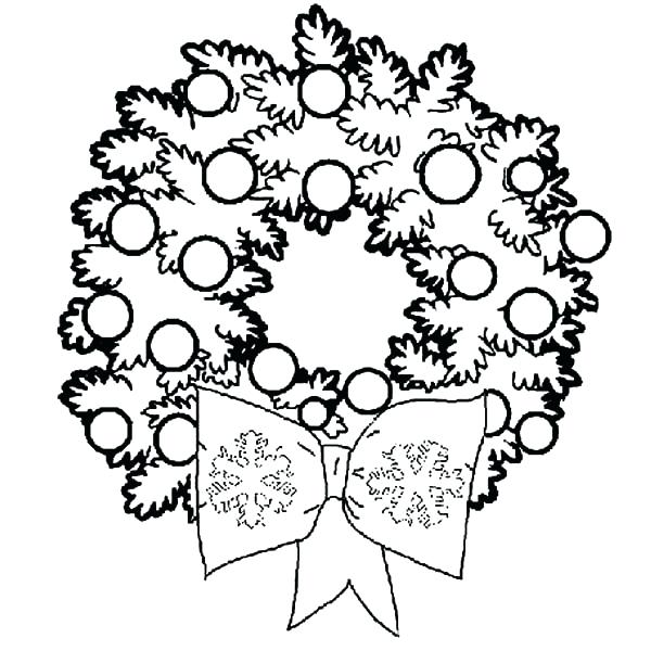 600x600 Christmas Wreath Coloring Page Wreath Coloring Pages Awesome Best