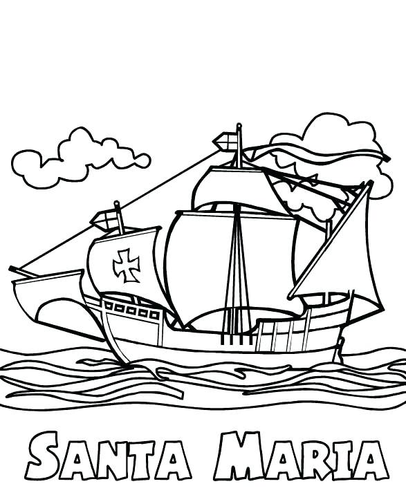 587x729 Christopher Columbus Coloring Pages Fleet Maria On Day Coloring