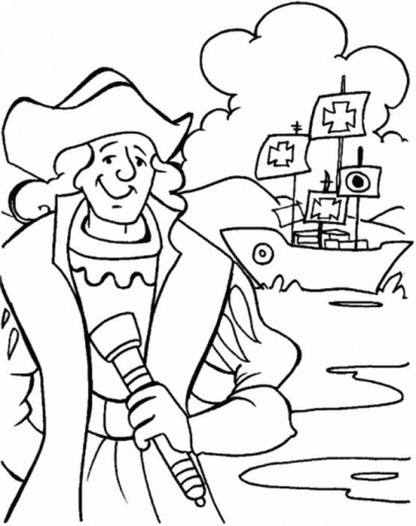 810x1024 Powerful Christopher Columbus Coloring Page Sh