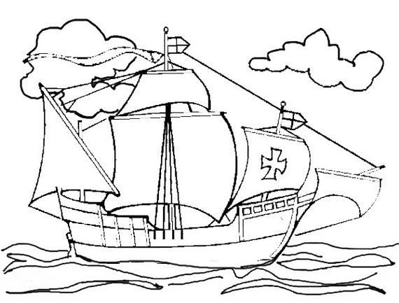 570x433 Columbus Day Ships Coloring Pages 33 Coloring Pages