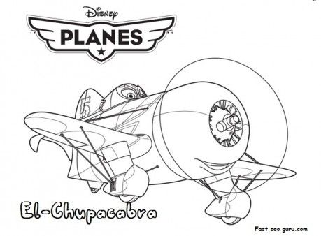 459x338 Plane Coloring Pages Printable Planes Movies El Chupacabra