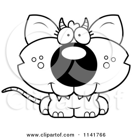 450x470 Cartoon Clipart Of A Black And White Cute Chupacabra