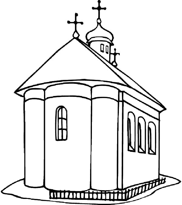 Church Building Coloring Page at GetColorings.com | Free printable ...