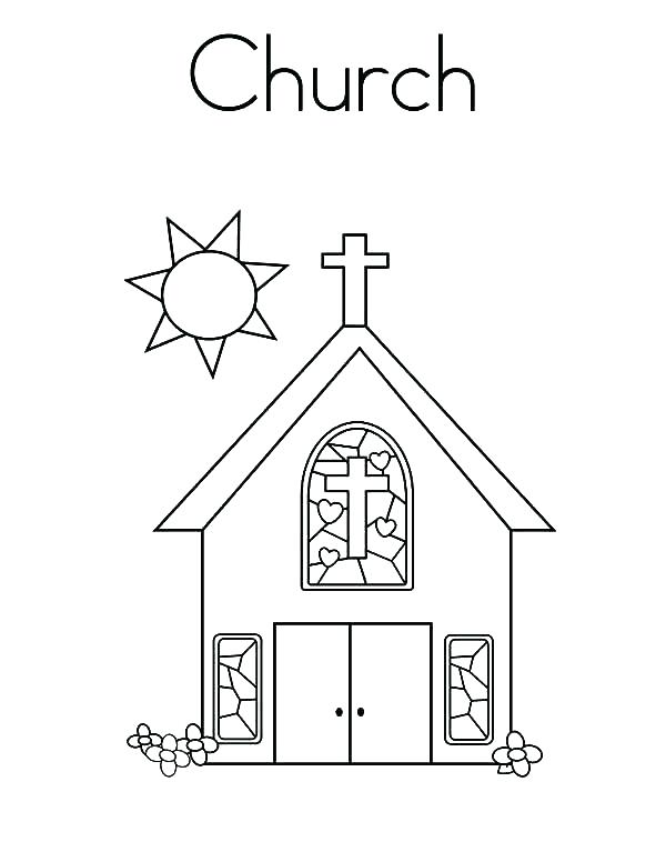 Church Building Coloring Page at GetColorings.com | Free printable ...