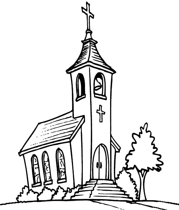 Church Tower With Bell Coloring Pages Best Place To Color 600x705 Church Tower With Bell Coloring Pages Best Place To Color