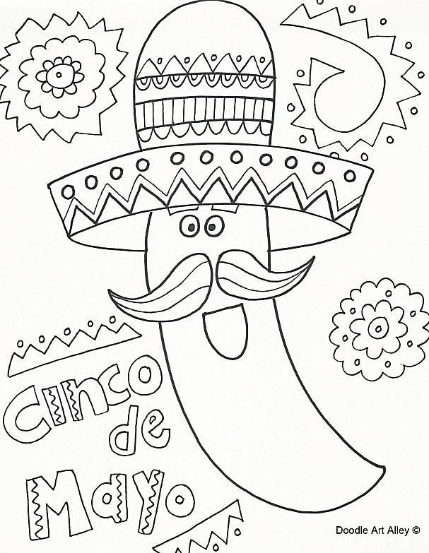 607x783 Free, Printable Cinco De Mayo Coloring Pages For Kids Cinco De