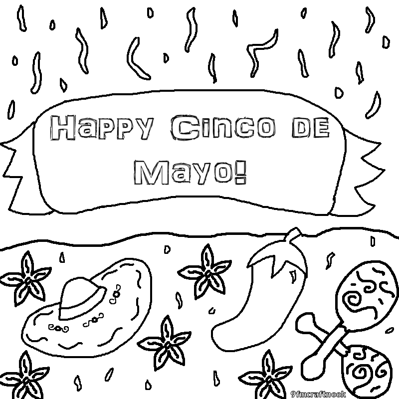 Cinco De Mayo Coloring Pages Printable 800x800 Cinco De Mayo Coloring Pages Printable