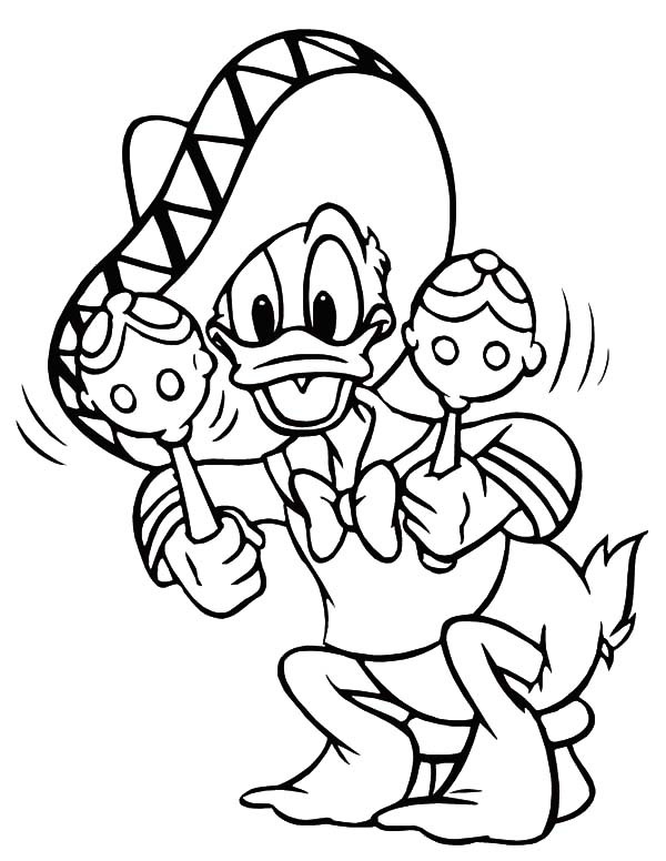 Donald Duck Play Maracas In Cinco De Mayo Coloring Pages Best 600x776 Donald Duck Play Maracas In Cinco De Mayo Coloring Pages Best