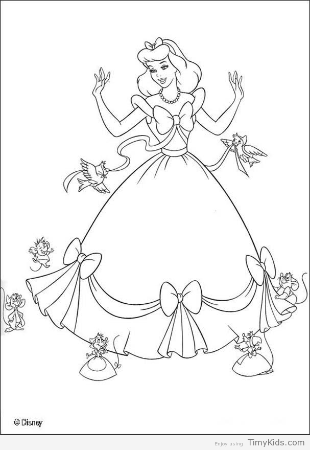 Cinderealla Coloring Pages Timykids 607x880 Cinderealla Coloring Pages Timykids