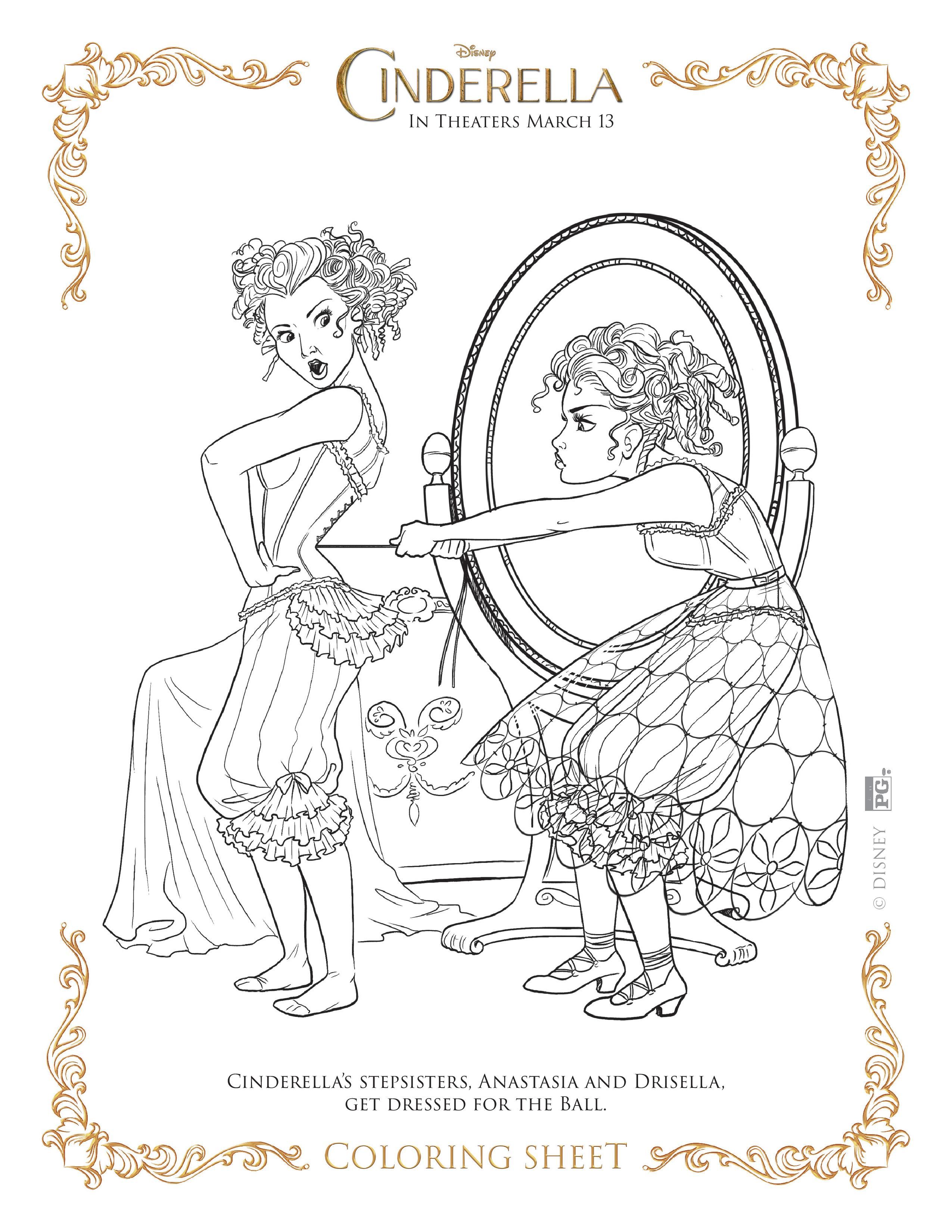2550x3300 New Disney's Cinderella Coloring Pages And Activity Sheets
