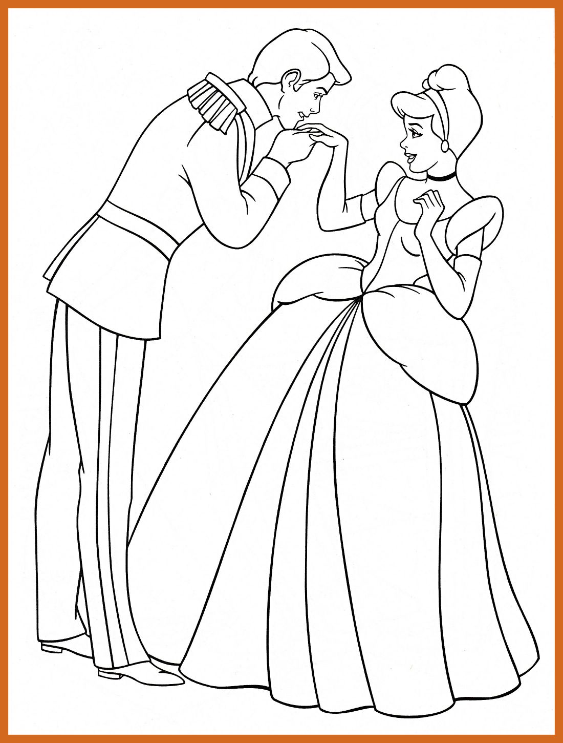 Cinderella And Prince Coloring Pages