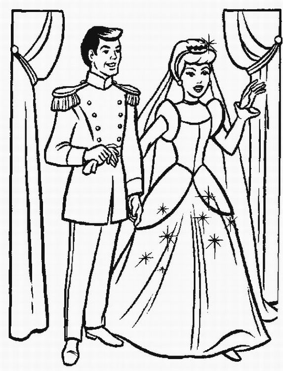 Cinderella And Prince Making Vow Coloring Page Cinderella Pages 573x750 Cinderella And Prince Making Vow Coloring Page Cinderella Pages