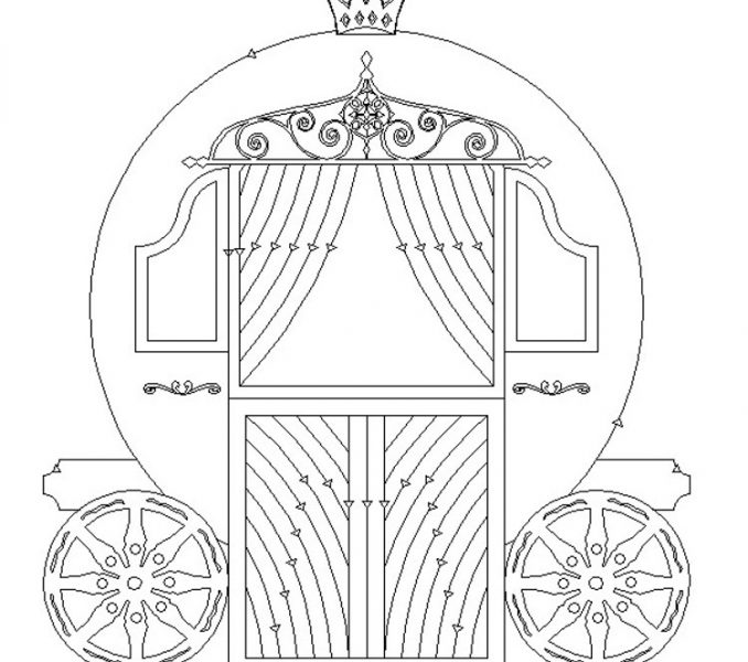 678x600 Cinderella Carriage Template Coloring Pages
