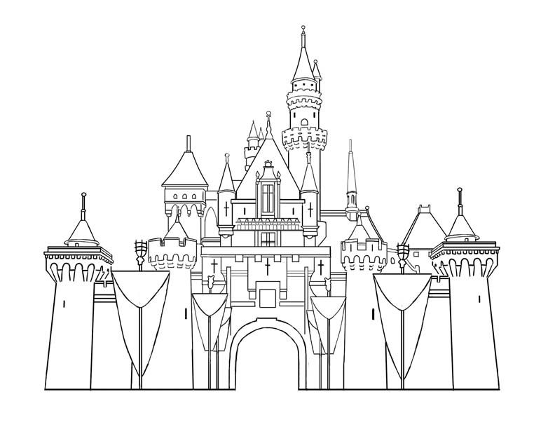 792x612 Disneyland Castle Coloring Pages 02 Disney