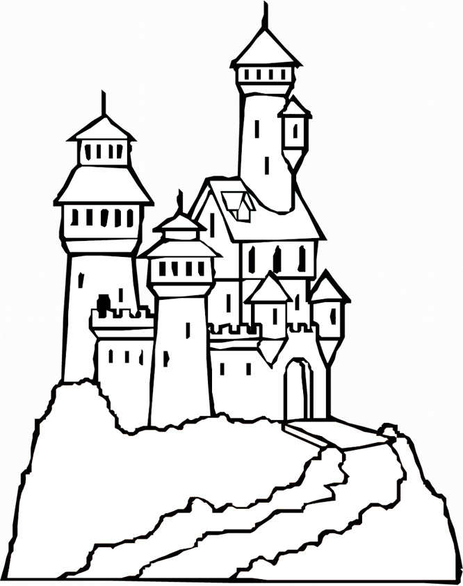 666x844 Castle Coloring Pages