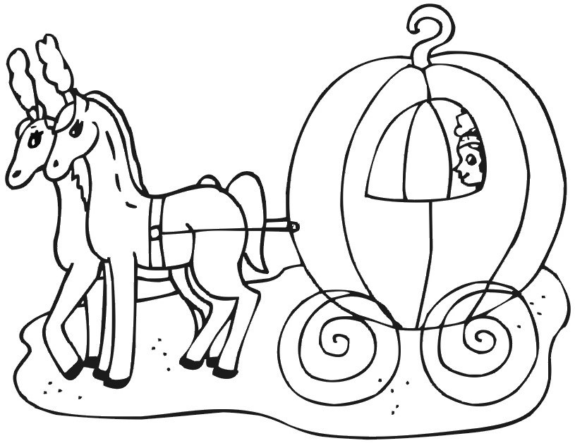 815x629 Cinderella Carriage Coloring Page