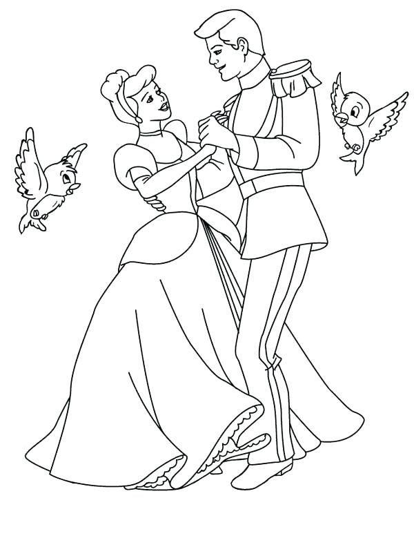 600x776 Cinderella Coloring Picture Prince Charming And Dance Two Little