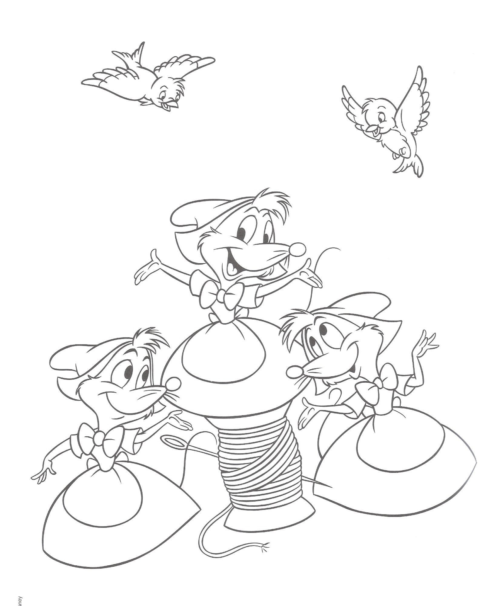 1608x2000 Cinderella Coloring Page With The Mice Embriodery