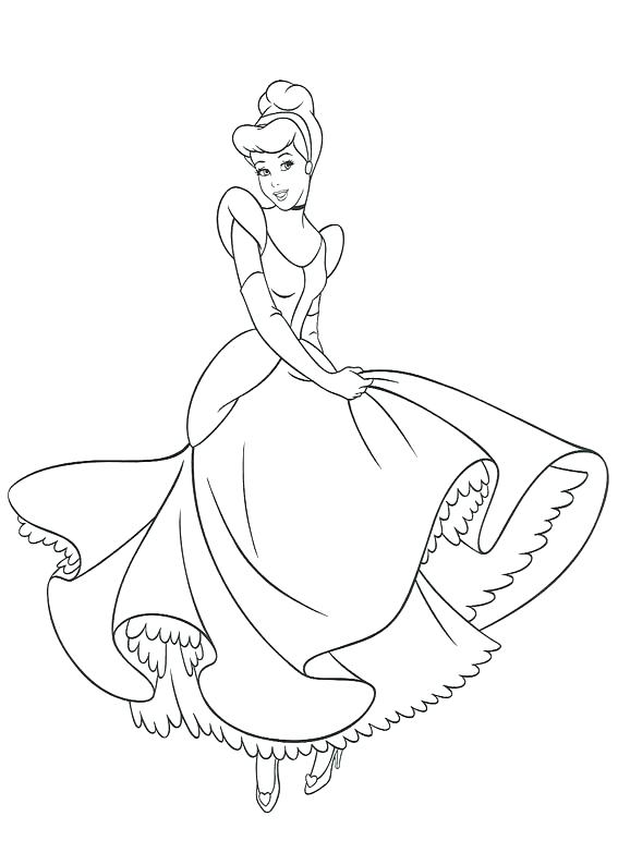 567x794 Coloring Pages Online The Princess Cinderella Coloring Pages Free