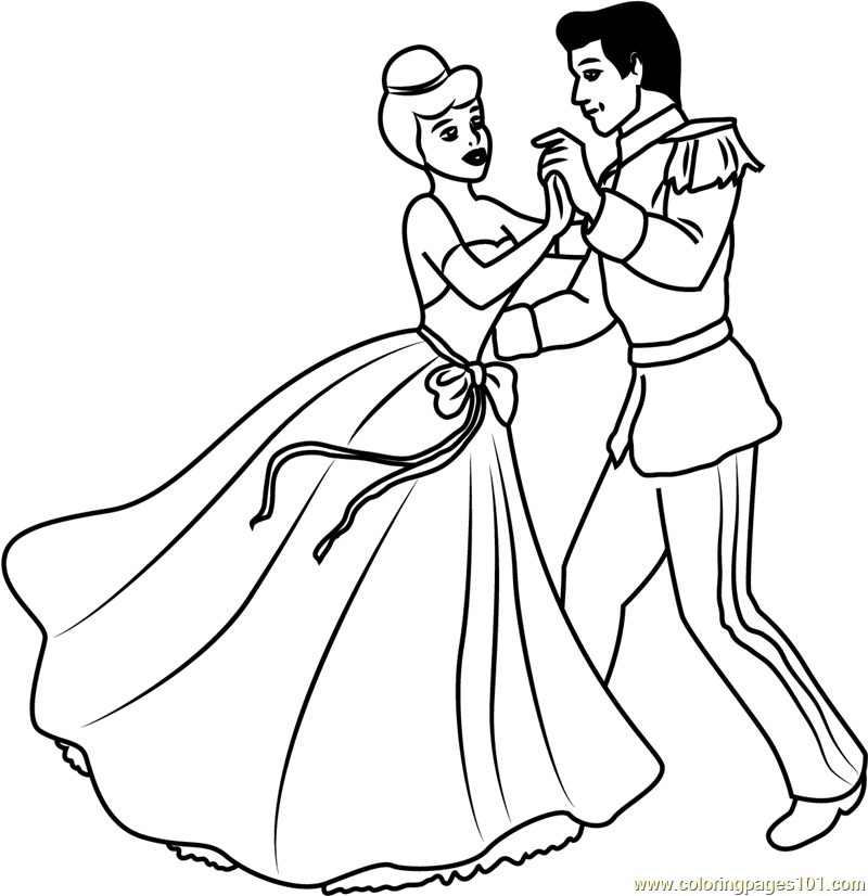 Disney Best Couple Prince And Cinderella Coloring Page Free 800x826 Disney Best Couple Prince And Cinderella Coloring Page Free
