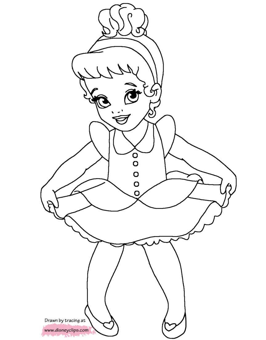 864x1104 Disney Baby Princess Coloring Pages Page Cinderella Curtseying