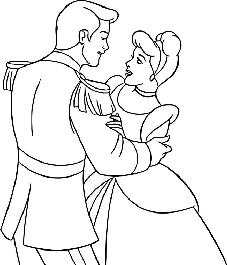 878x1024 Cinderella And Prince Charming Coloring Pages Wecoloringpage