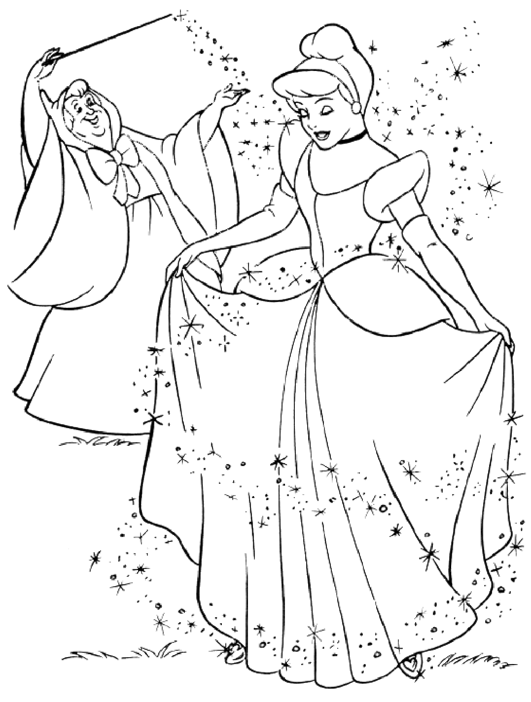 1077x1425 Cinderella Coloring Pages Free Printable Coloring Worksheets (4