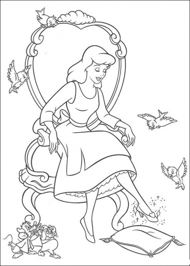 374x525 Cinderella Glass Slipper Left Coloring Pages Coloring Pages