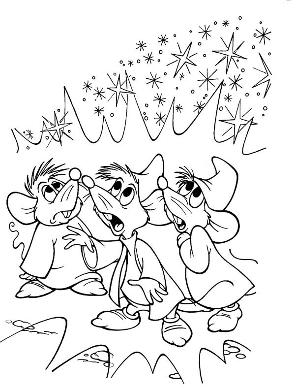 600x796 Three Mice In Cinderella Coloring Page