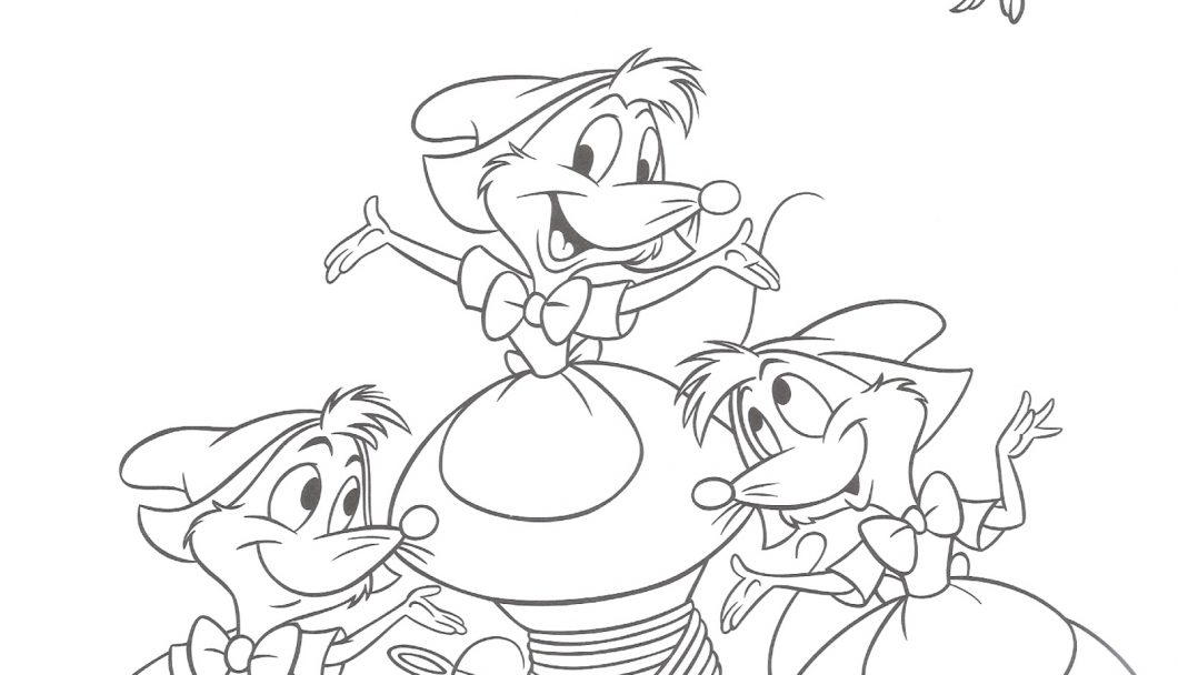 1060x608 Cinderella Mice Coloring Pages Timykids