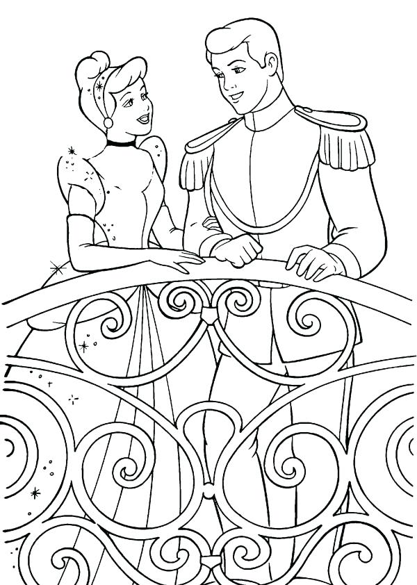600x842 Disney Princess Cinderella Prince Charming Coloring Page