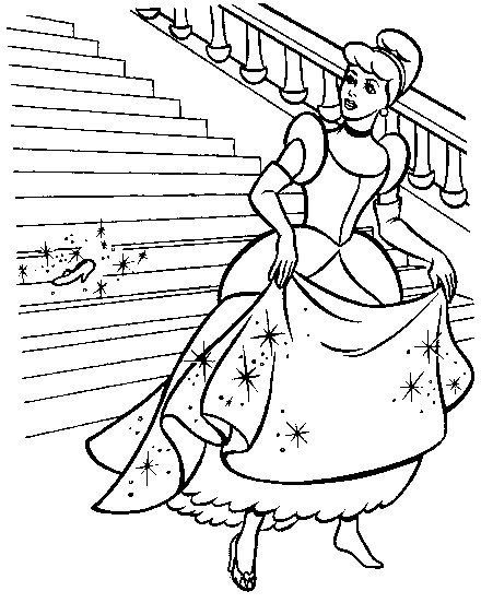 Cinderella Left Her Shoes Coloring Page Cinderella Pages 440x552 Cinderella Left Her Shoes Coloring Page Cinderella Pages