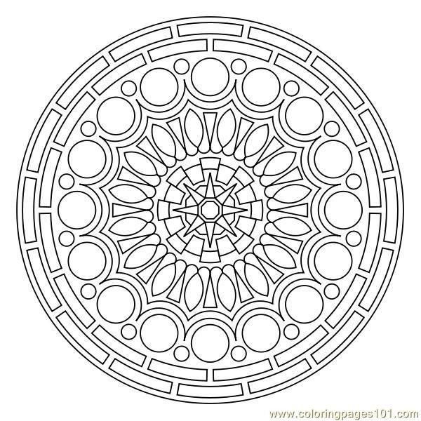 600x600 Circle Pattern Coloring Page