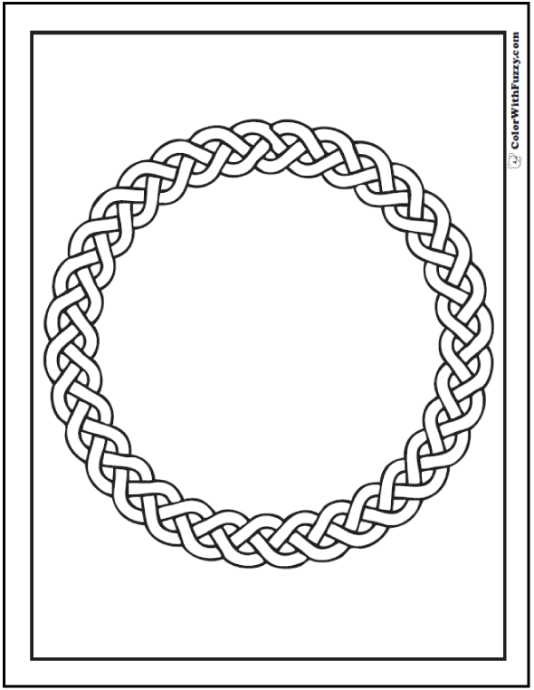 590x762 Celtic Designs Braided Circle Celtic Coloring Page