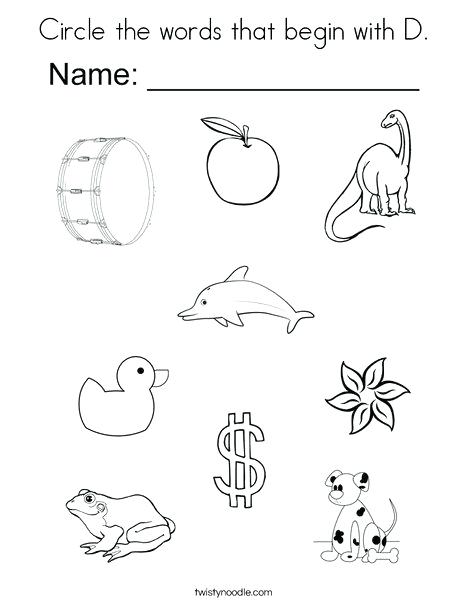 468x605 Circle Coloring Pages Circle The Words That Begin With D Coloring