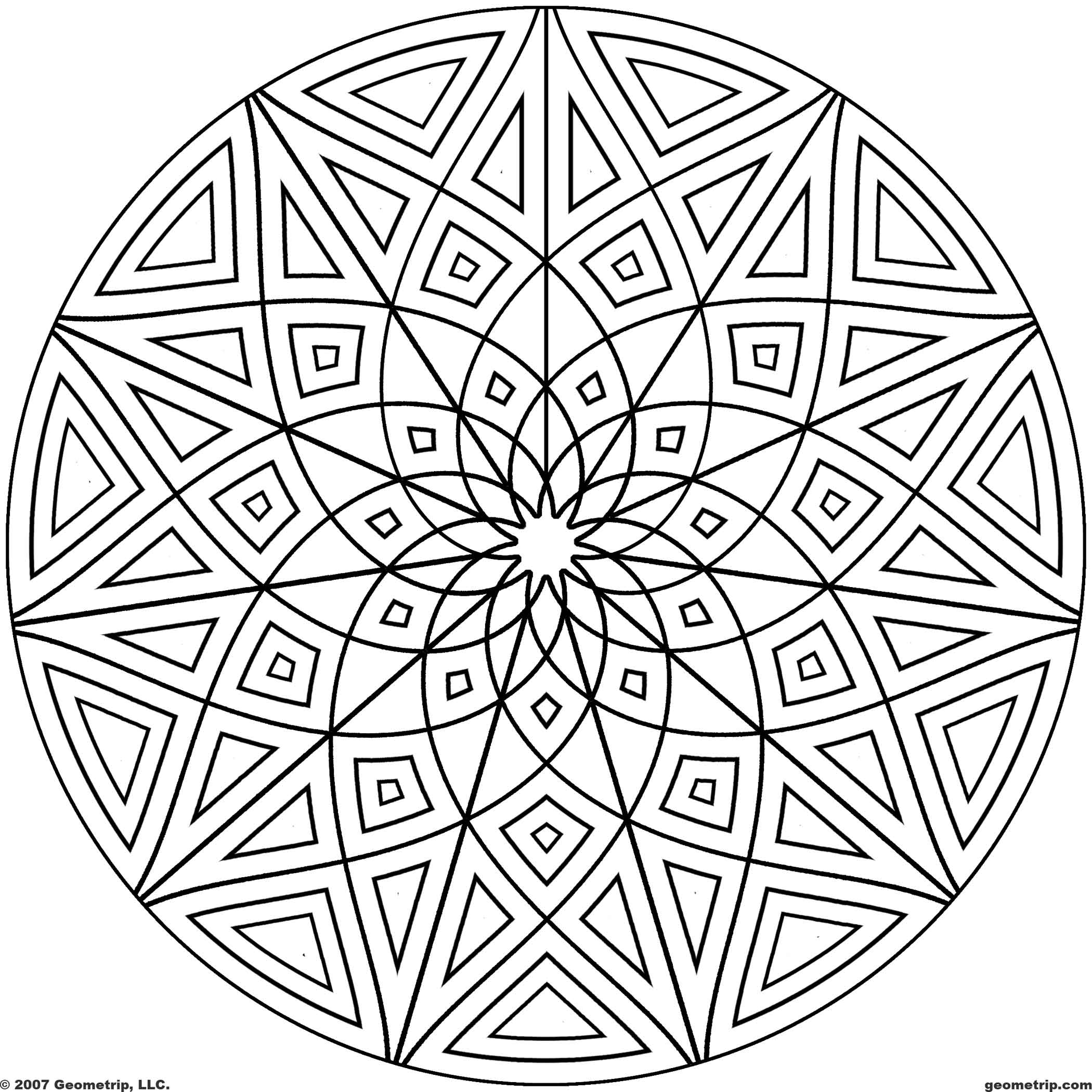 Cool Geometric Designs Coloring Page 2100x2100 Cool Geometric Designs Coloring Page