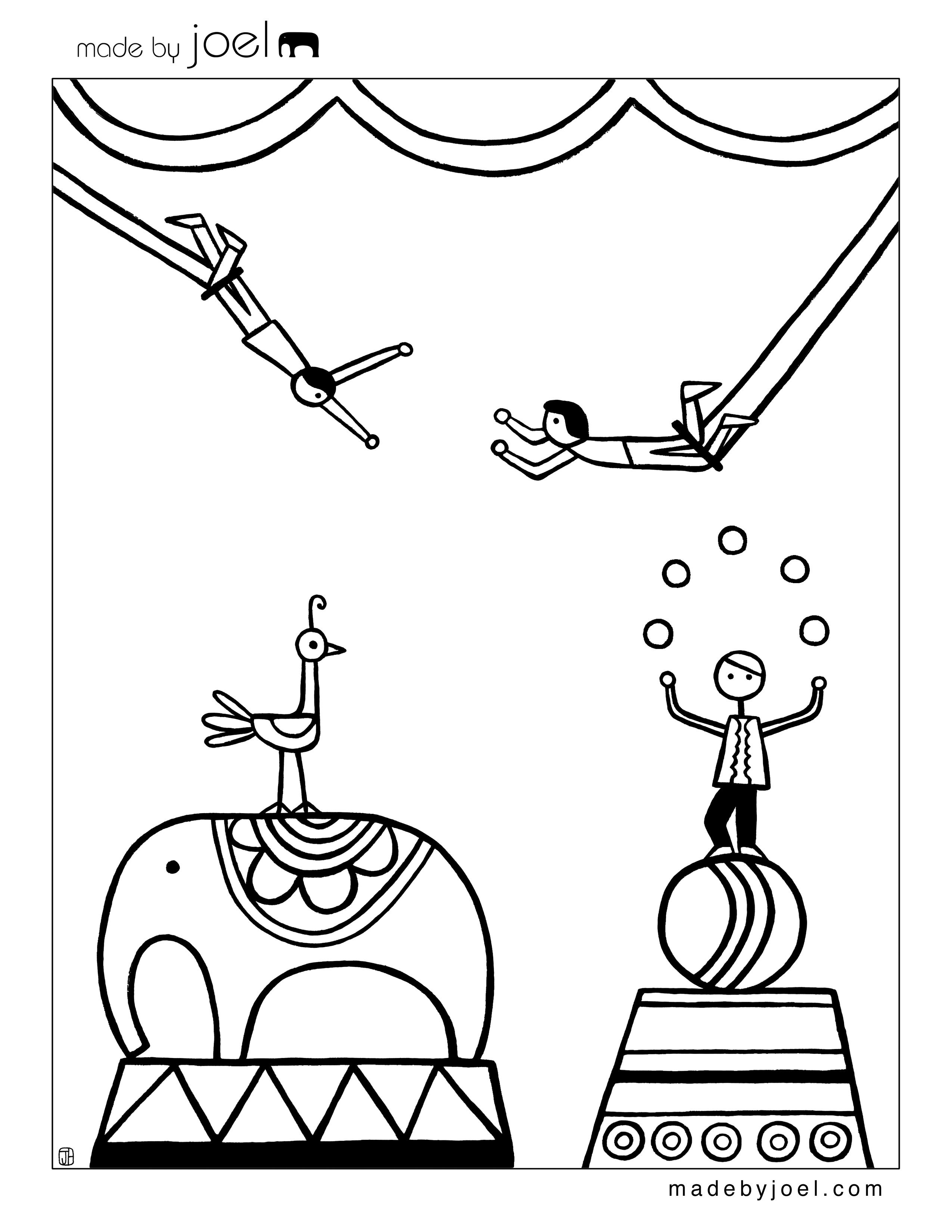 2550x3300 New Circus Coloring Sheets! (Made By Joel) Free Printable, Craft